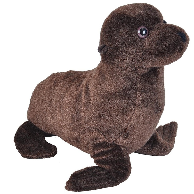 Wild Republic Pluche bruine zeeleeuw knuffel 35 cm speelgoed -
