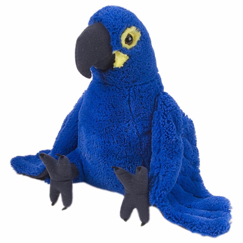 Wild Republic Blauw/paarse Macaw papegaai knuffel 30 cm -