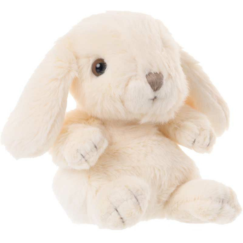 Bukowski pluche konijn knuffeldier - wit - zittend - 15 cm - luxe knuffels -