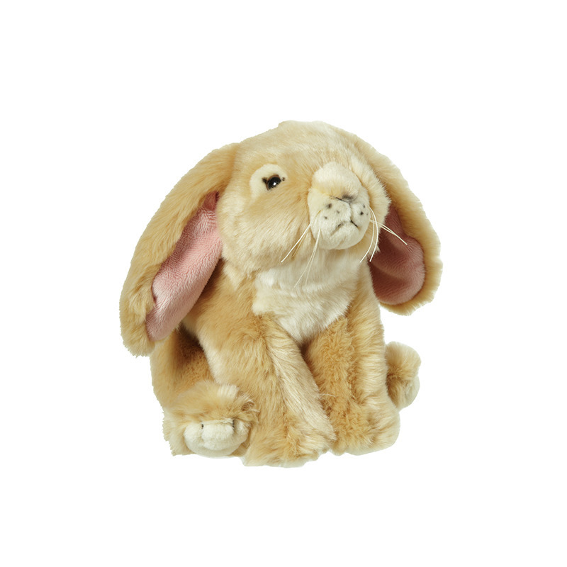 Nature Planet Pluche hangoor konijn beige knuffel van 18 cm -