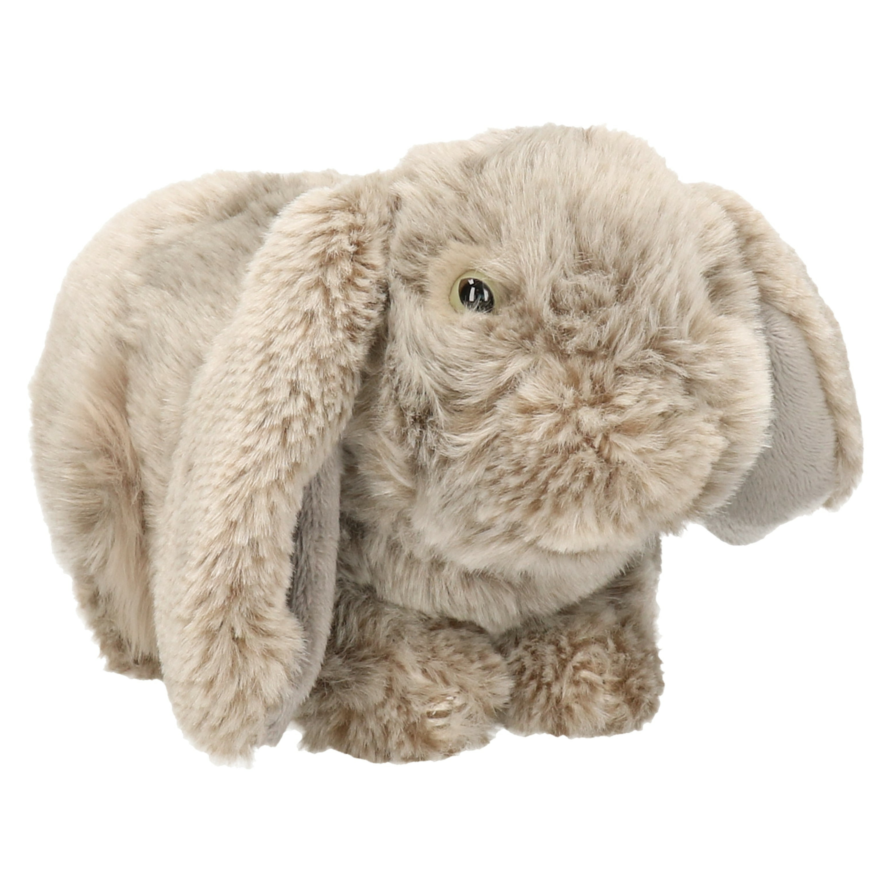 Nature Planet Pluche hangoor konijn grijs knuffel van 21 cm -