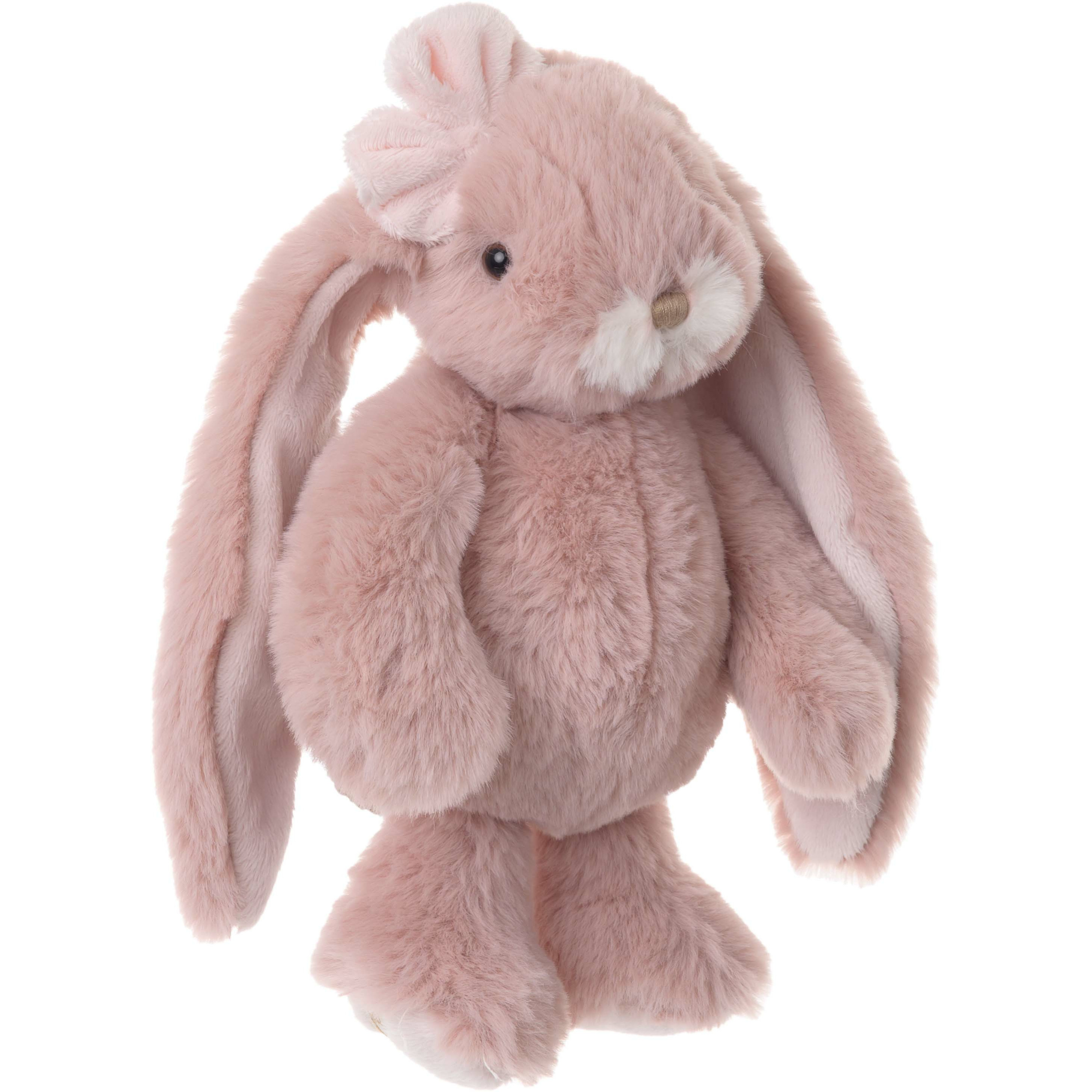 Bukowski pluche konijn knuffeldier - oud roze - staand - 22 cm - luxe knuffels -