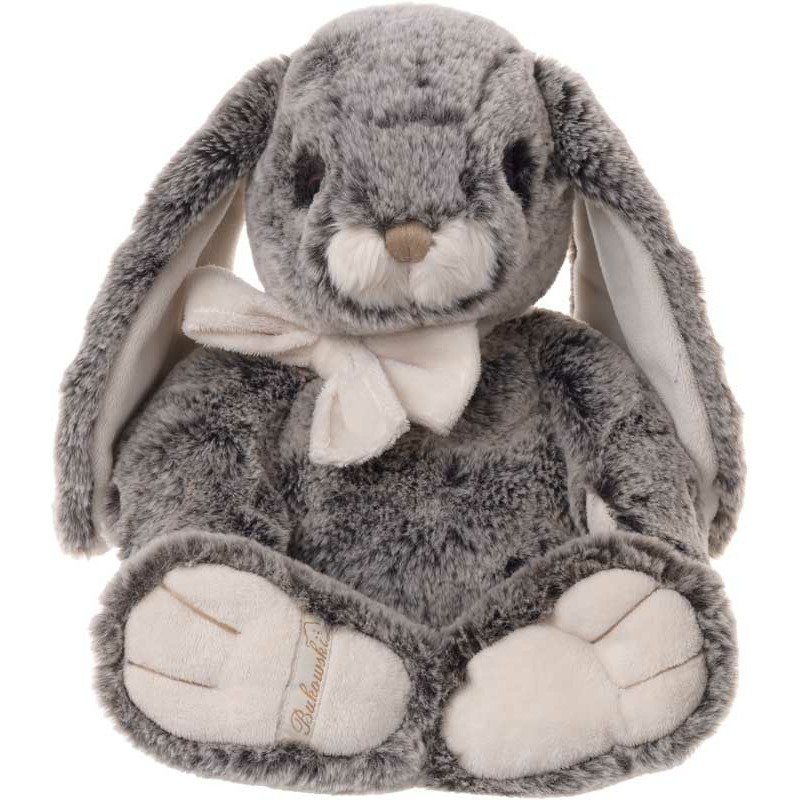 Bukowski pluche konijn knuffeldier - donkergrijs - zittend - 35 cm - luxe knuffels -