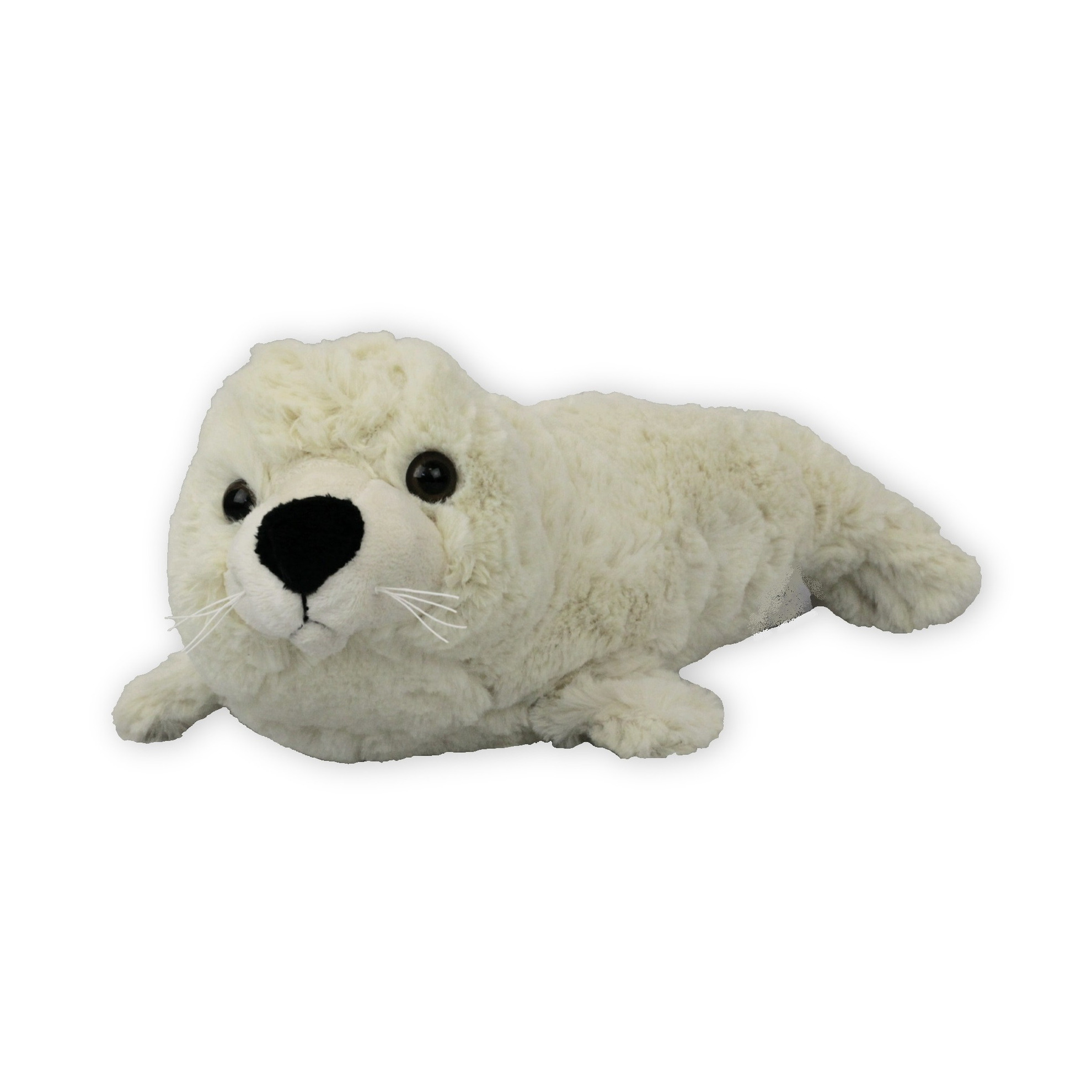 Inware Pluche zeehond pup knuffel - liggend - creme wit - polyester - 29 cm -