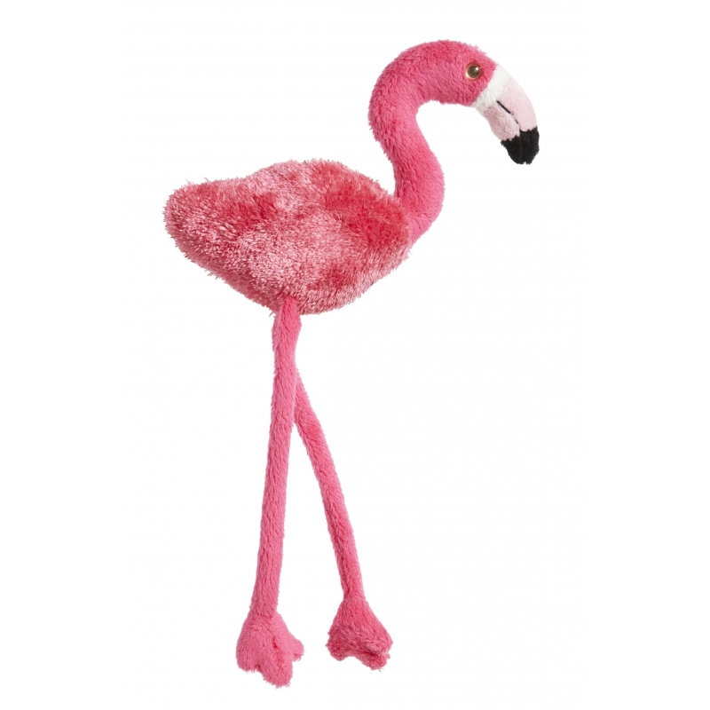Pluche flamingo magneet roze 23 cm -