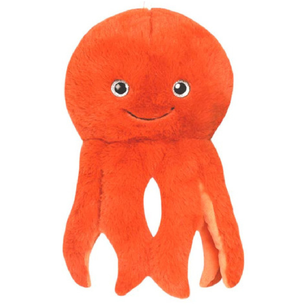 Knuffeldier Inktvis/octopus Willy - zachte pluche stof - dieren knuffels - oranje - 25 cm -