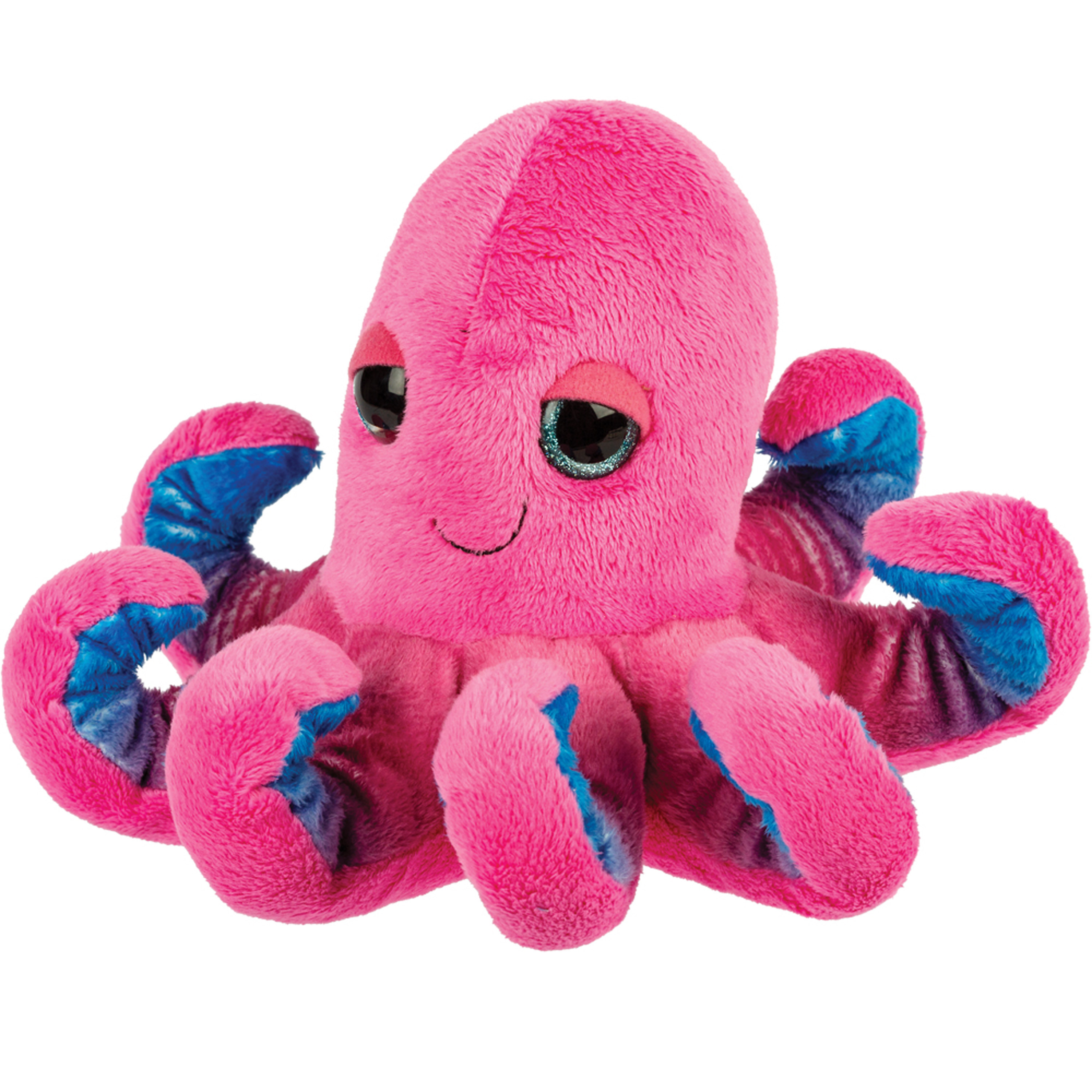Suki Gifts pluche inktvis/octopus knuffeldier - cute eyes - roze - 22 cm -
