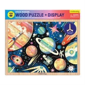 Mudpuppy Space Mission 100 Piece Wood Puzzle + Display -   (ISBN: 9780735376342)