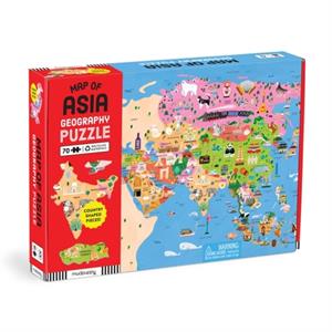 Mudpuppy Map Of Asia 70 Piece Geography Puzzle -   (ISBN: 9780735376724)