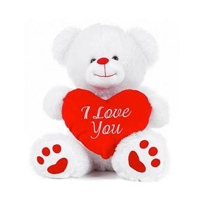 Dino Puppets Pluche knuffel Valentijn I Love You beertje 20 cm -