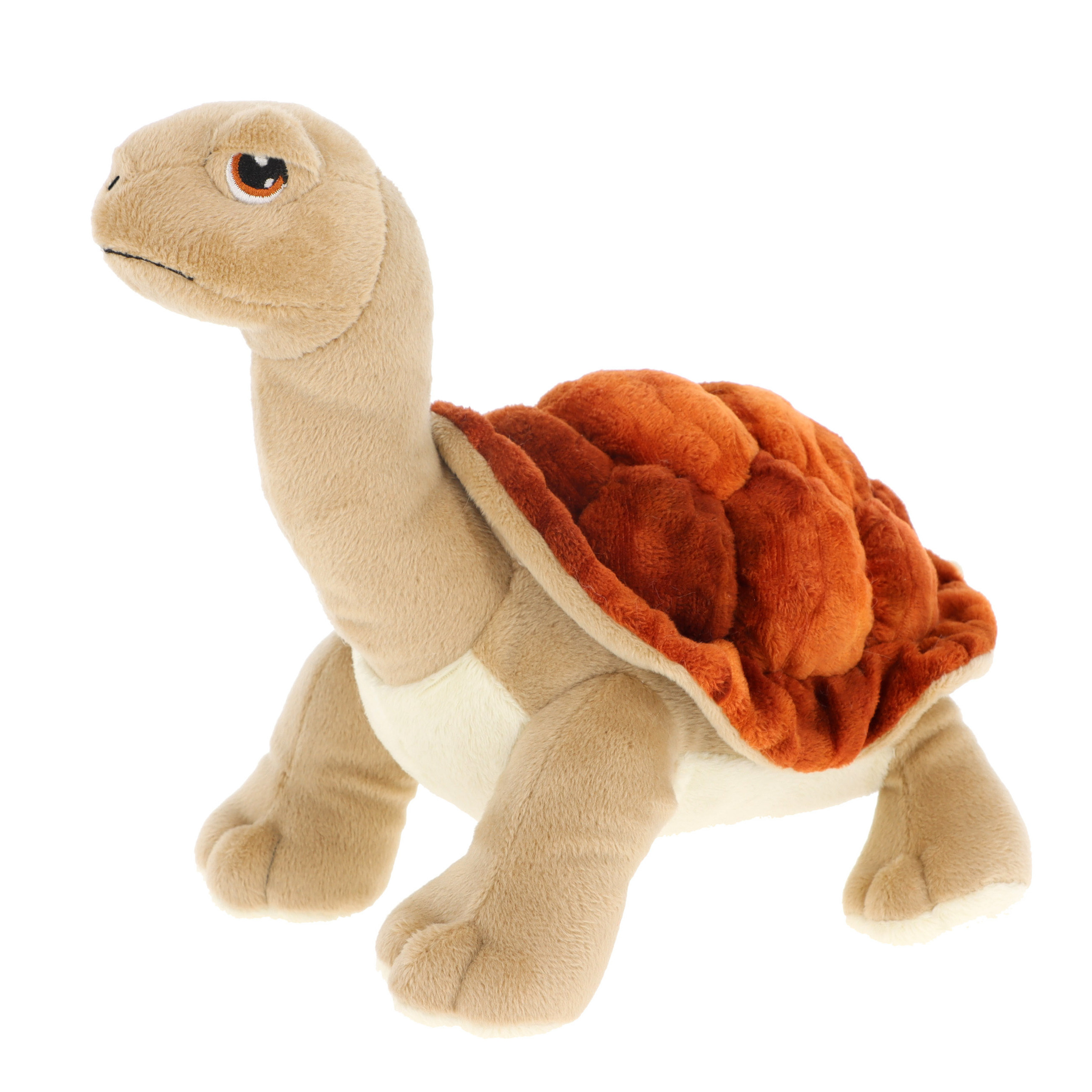 Keel Toys pluche Land schildpad knuffeldier - bruin/beige - lopend - 25 cm -