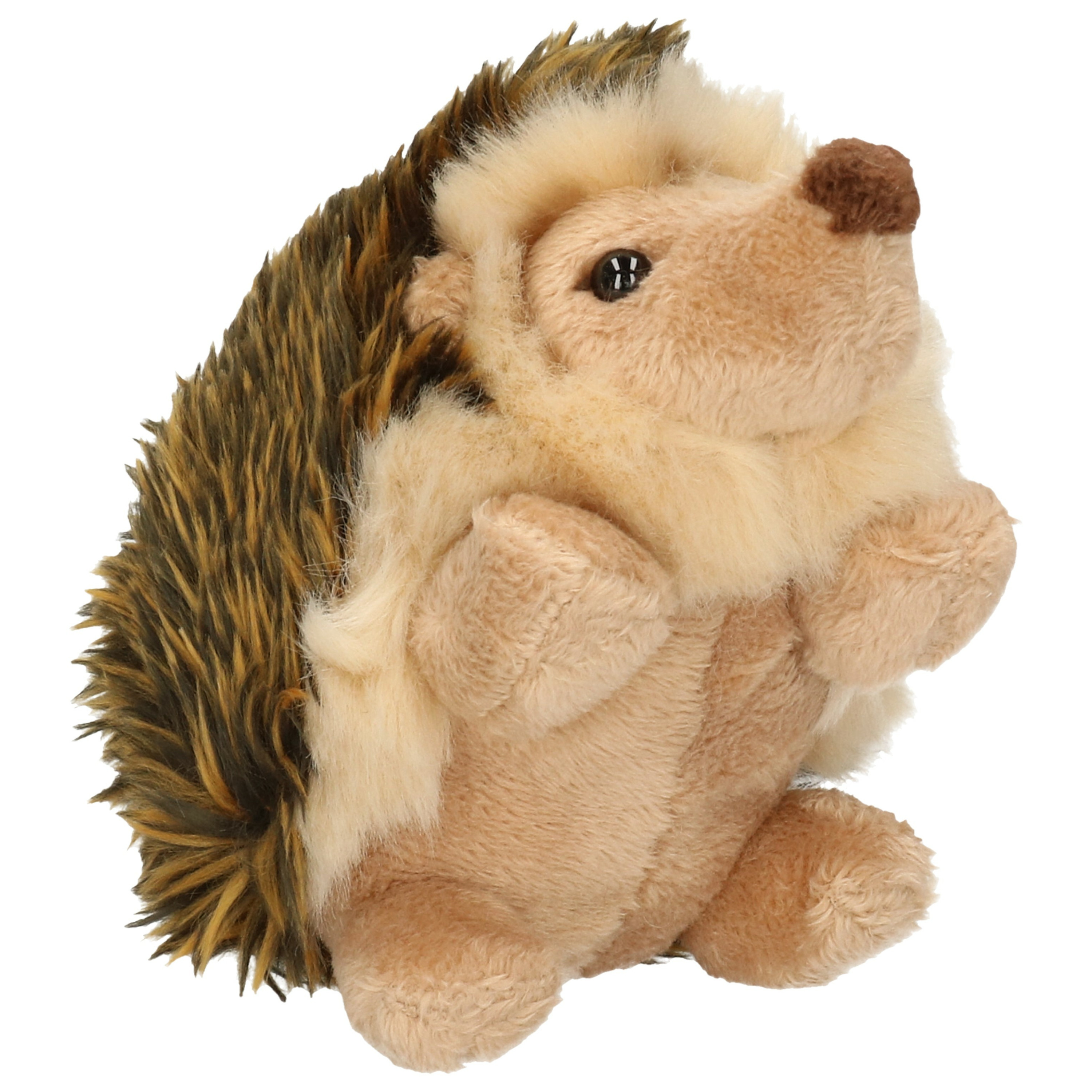 Knuffeldier Egel - zachte pluche stof - bruin - 12 cm - dieren speelgoed -