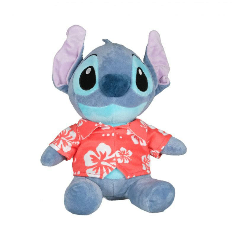 Disney pluche knuffel Stitch - Lilo and Stitch - Hawaii blouse rood - 30 cm - Bekende figuren -