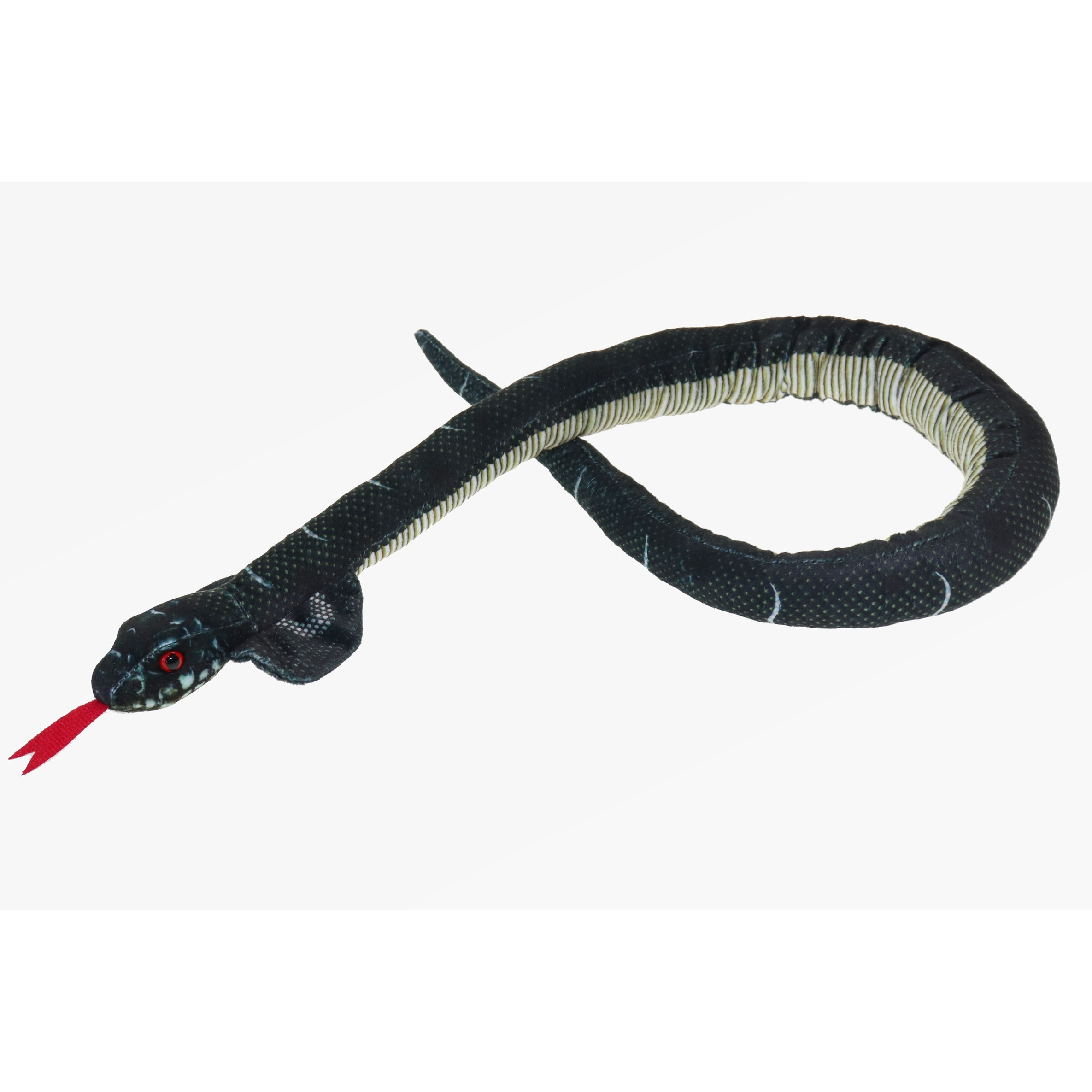 Cornelissen Knuffeldier Cobra slang - zachte pluche stof - premium kwaliteit knuffels - zwart - 100 cm -