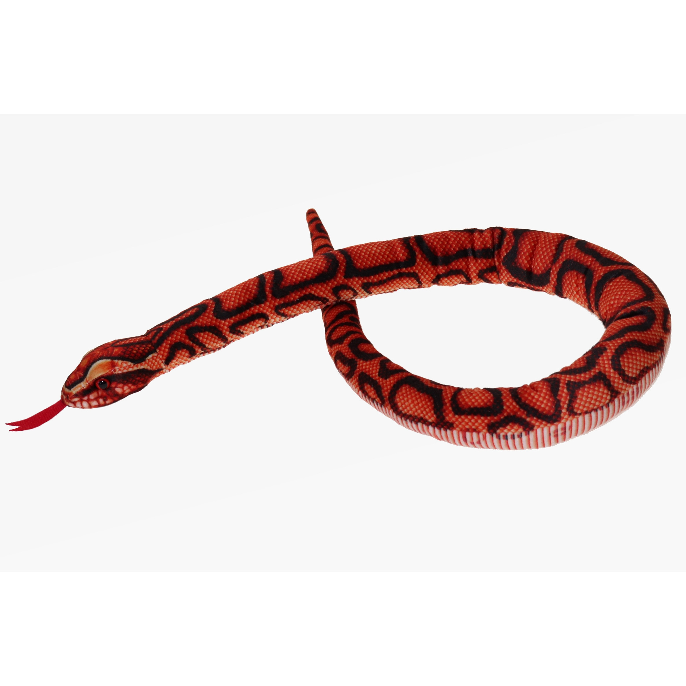 Cornelissen Knuffeldier Regenboog Boa slang - zachte pluche stof - premium kwaliteit knuffels - rood - 100 cm -