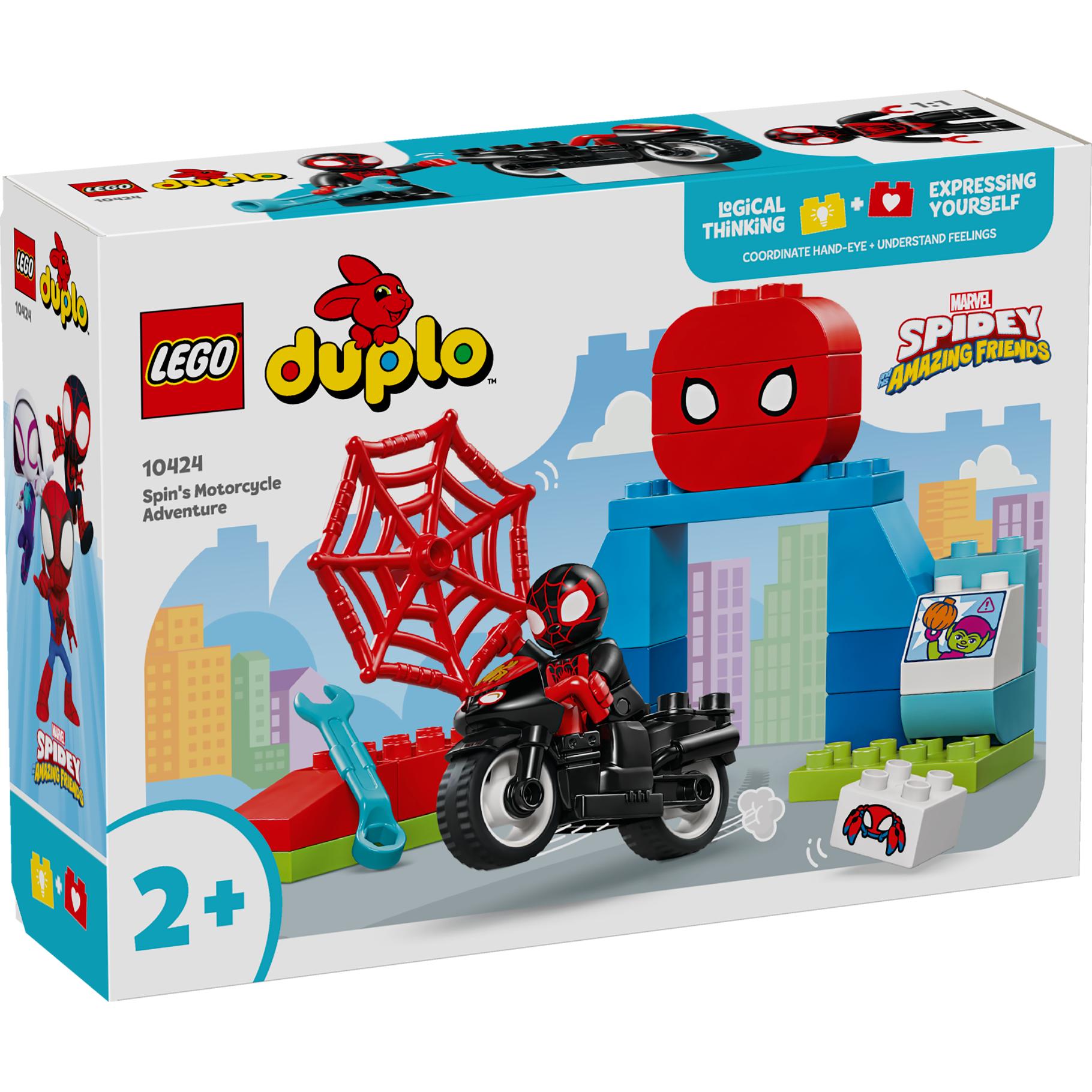 Lego 10424 DUPLO Marvel Spins Motorrad-Abenteuer, Konstruktionsspielzeug