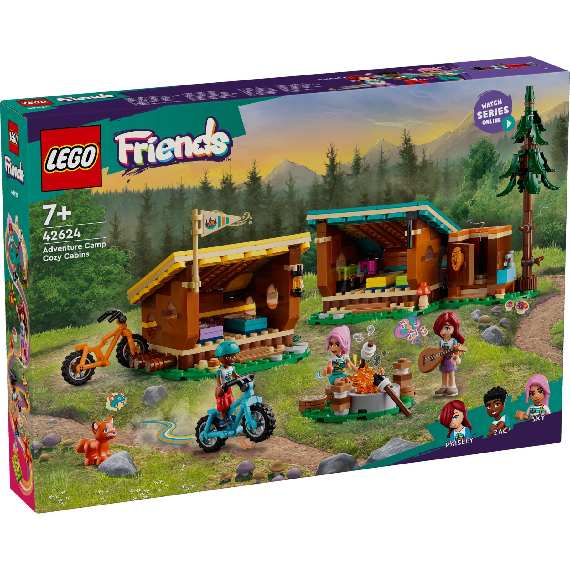 Lego 42624 Friends Gemütliche Hütten im Abenteuercamp, Konstruktionsspielzeug