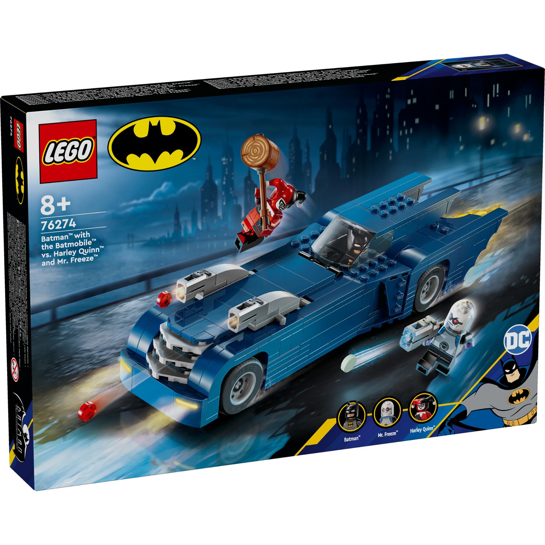 Lego 76274 DC Super Heroes Batman im Batmobil vs. Harley Quinn und Mr. Freeze, Konstruktionsspielzeug