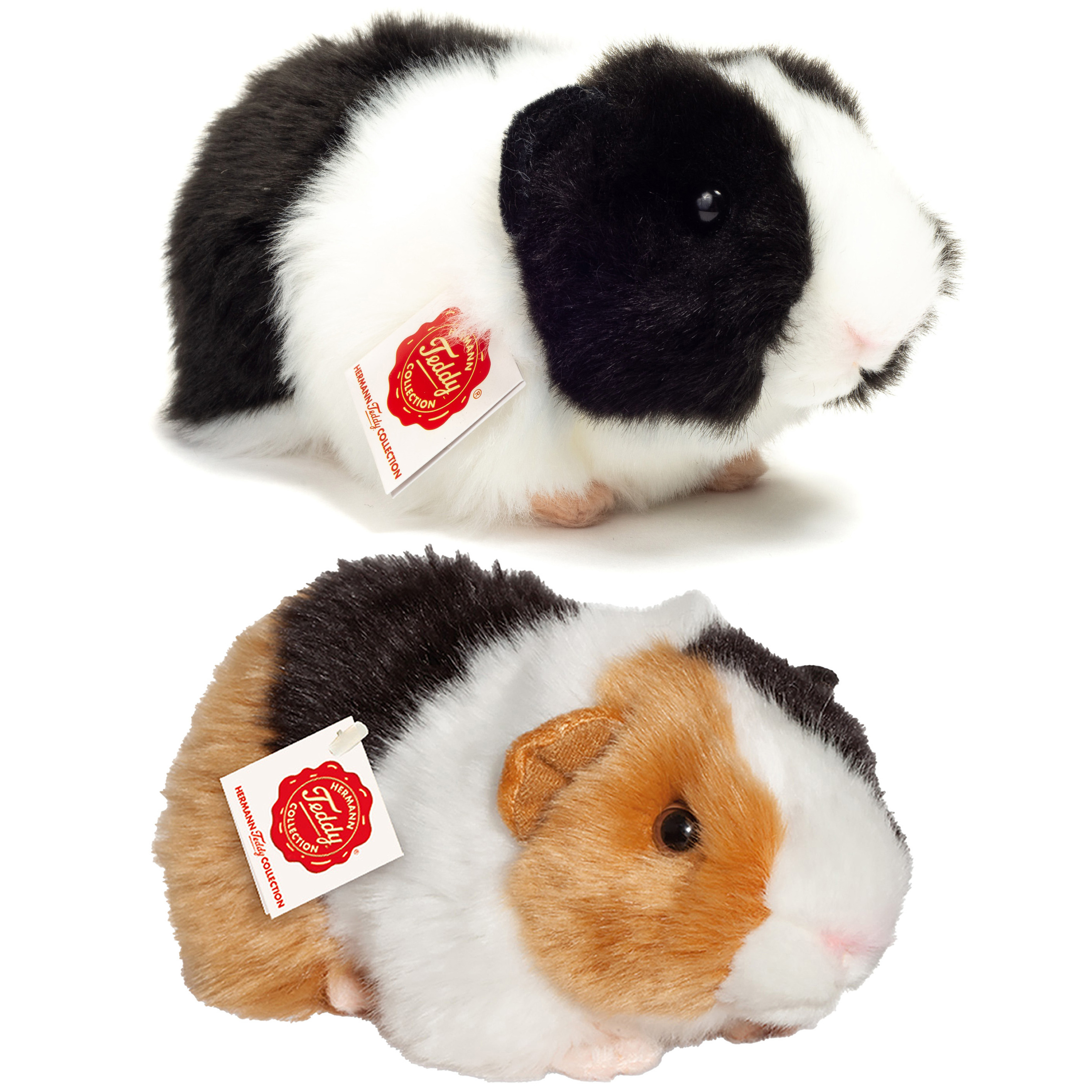 Hermann Teddy Knuffeldier Cavia set 2x stuks - zachte pluche - premium knuffels - multi kleuren - 20 cm -