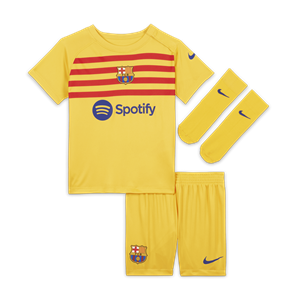 Nike FC Barcelona 2023/24 Vierde  Dri-FIT driedelig voetbaltenue voor baby's/peuters - Geel