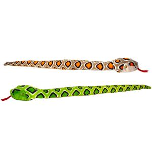 Keel Toys  Pluche knuffel dieren set van 2x slangen bruin en groen 100 cm -