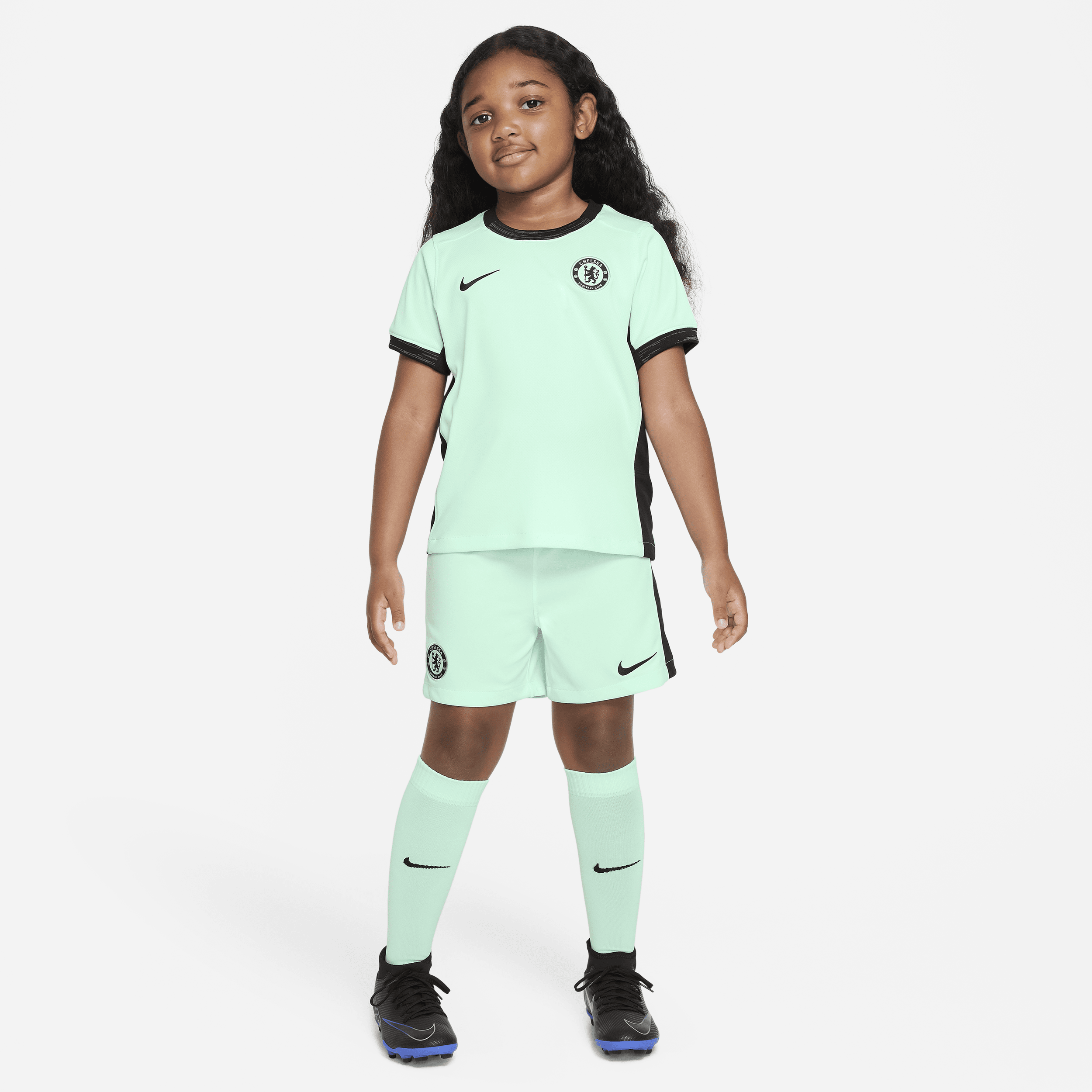 Nike Chelsea FC 2023/24 Derde  Dri-FIT driedelig tenue voor kleuters - Groen
