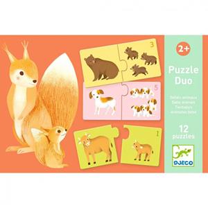 Djeco puzzel duo babydieren 12x 2st