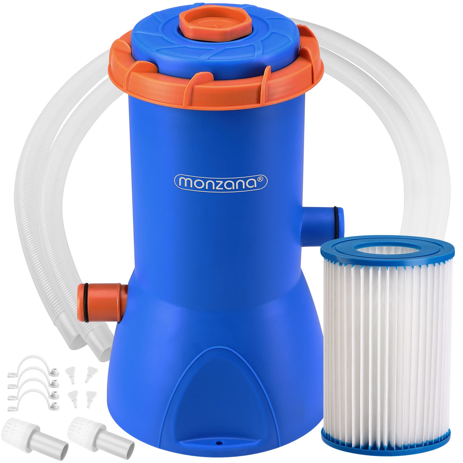 Monzana Zwembadpomp MZP90 Blauw/Oranje 3.800 L/u incl. filter