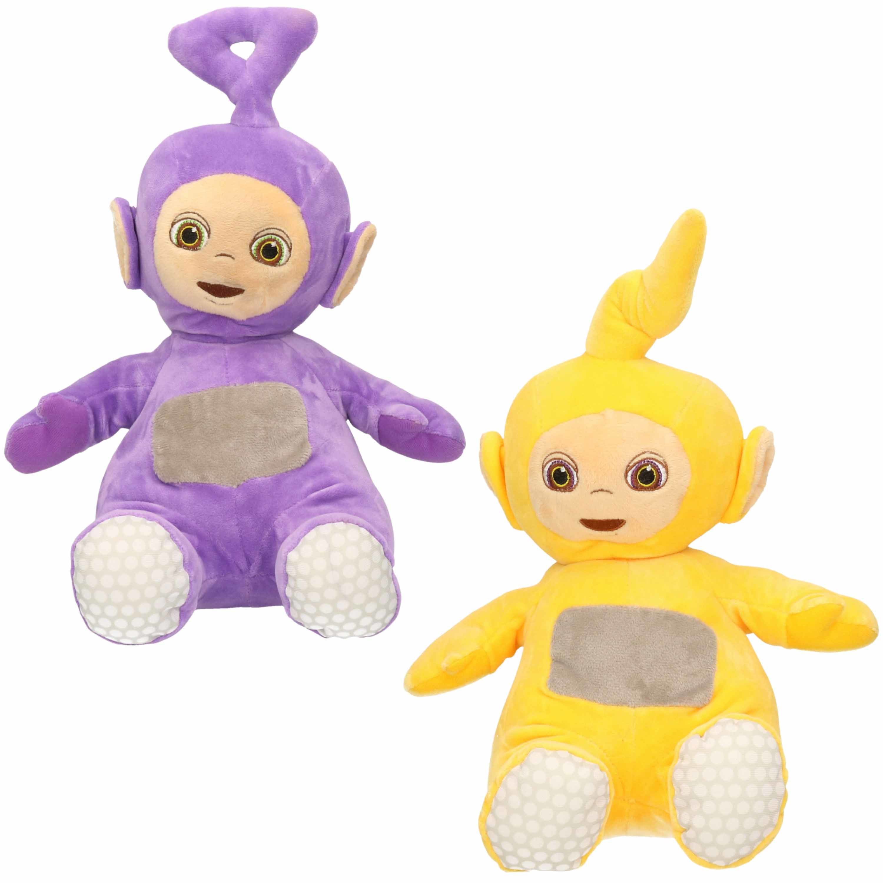 Teletubbies Set van 2x pluche  speelgoed knuffels Tinky Winky en Laa-Laa 30 cm -