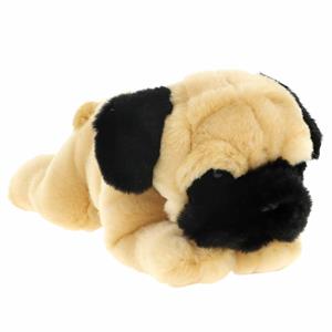 Keel Toys Knuffeldier Puppy Mopshond hond - zachte pluche stof - premium kwaliteit knuffels - beige - 30 cm -