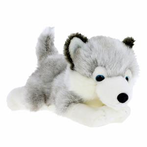 Keel Toys Knuffeldier Puppy Husky hond - zachte pluche stof - premium kwaliteit knuffels - grijs - 30 cm -