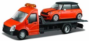 Brinic Modelcars Bburago Autotransporter met Mini Cooper S