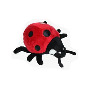 Cornelissen Pluche lieveheersbeestje knuffel - rood/zwart - 15 cm - Insecten dieren knuffels -