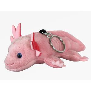 Cornelissen Pluche knuffeldier Axolotl sleutelhanger - roze - 10 cm - Waterdieren thema -