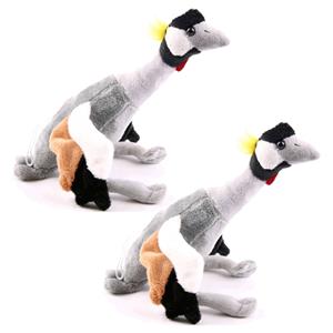 Cornelissen Set van 2x stuks pluche kraanvogel knuffel 30 cm -