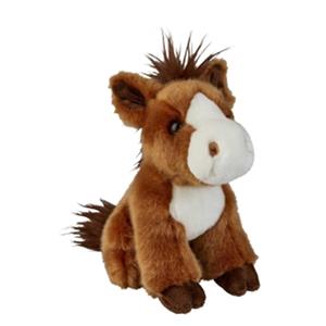 Ravensden Pony/paard pluche knuffeldier - 18 cm - bruin - boerderijdieren knuffels -