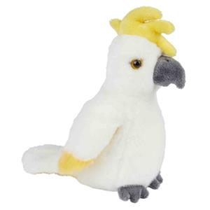 Ravensden Kaketoe vogel pluche knuffeldier - 18 cm - wit - tropische dieren knuffels -