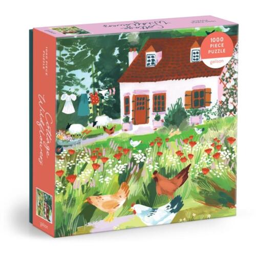 Galison Cottage Wildflowers 1000 Piece Puzzle In A Square Box -   (ISBN: 9780735384088)