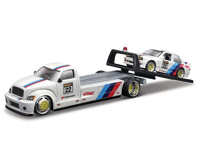 Brinic Modelcars Maisto BMW team truck met BMW M3 E30