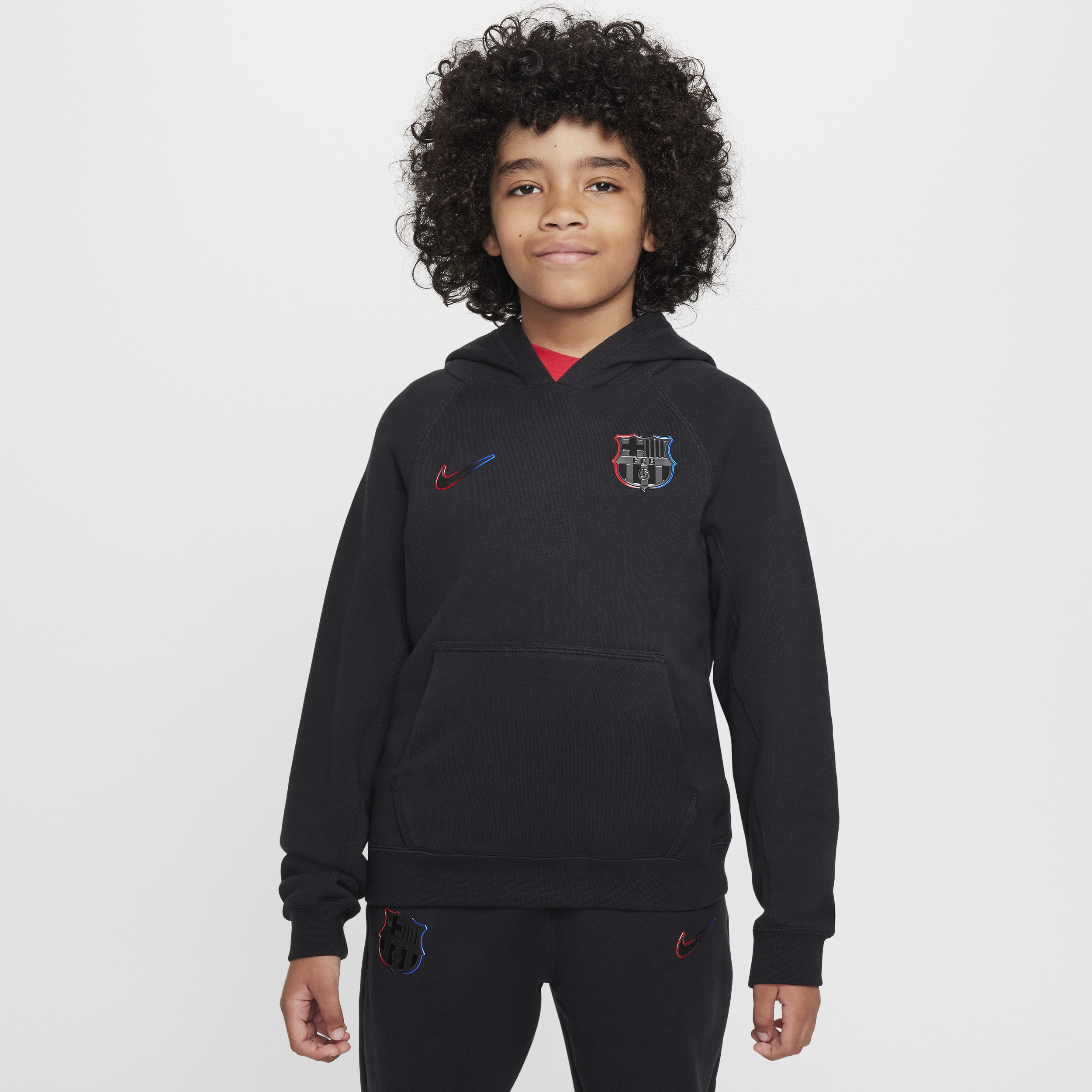 Nike FC Barcelona Uit  voetbalhoodie met graphic voor kids - Zwart