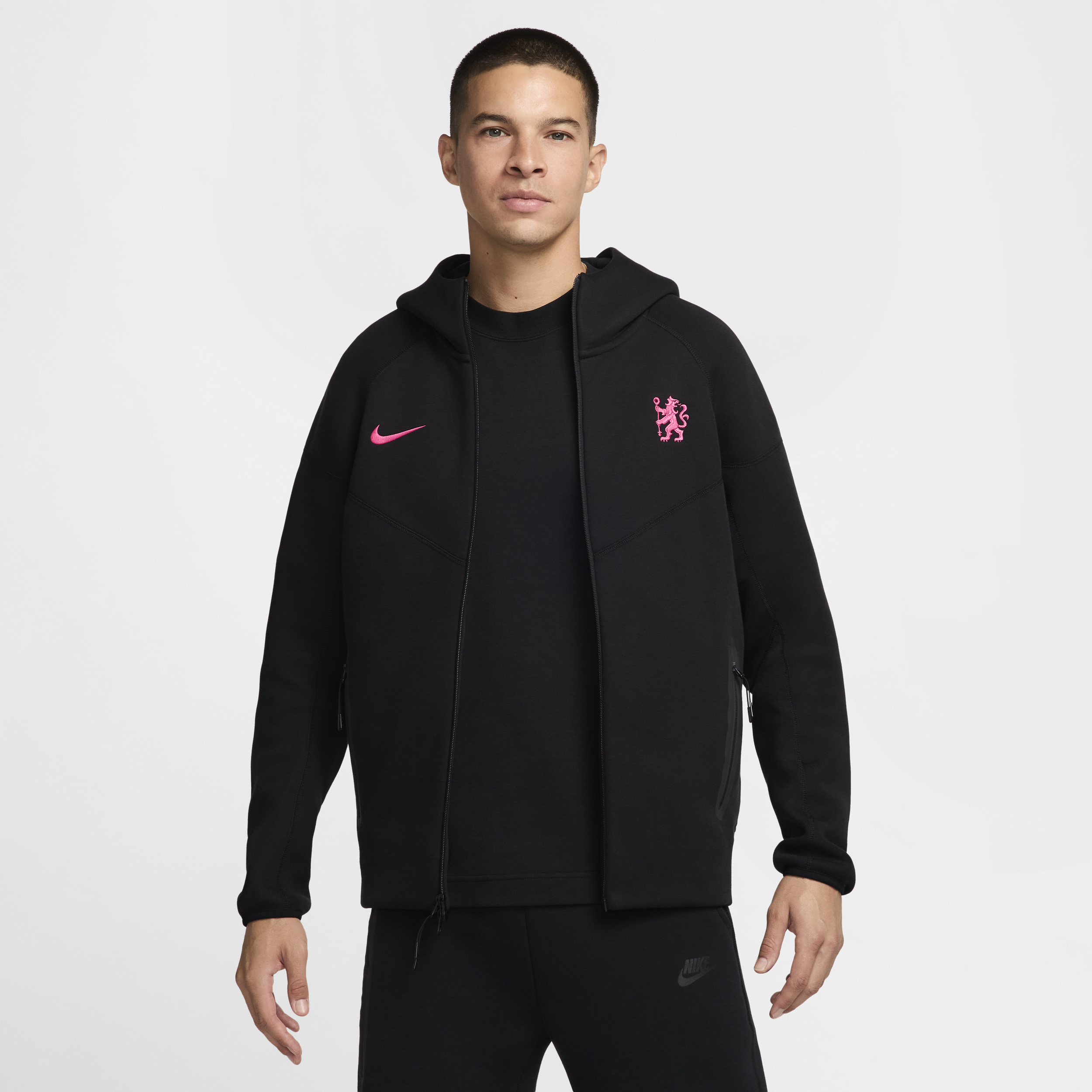 Nike Chelsea FC Tech Fleece Windrunner Derde  voetbaljack met rits over de hele lengte voor heren - Zwart