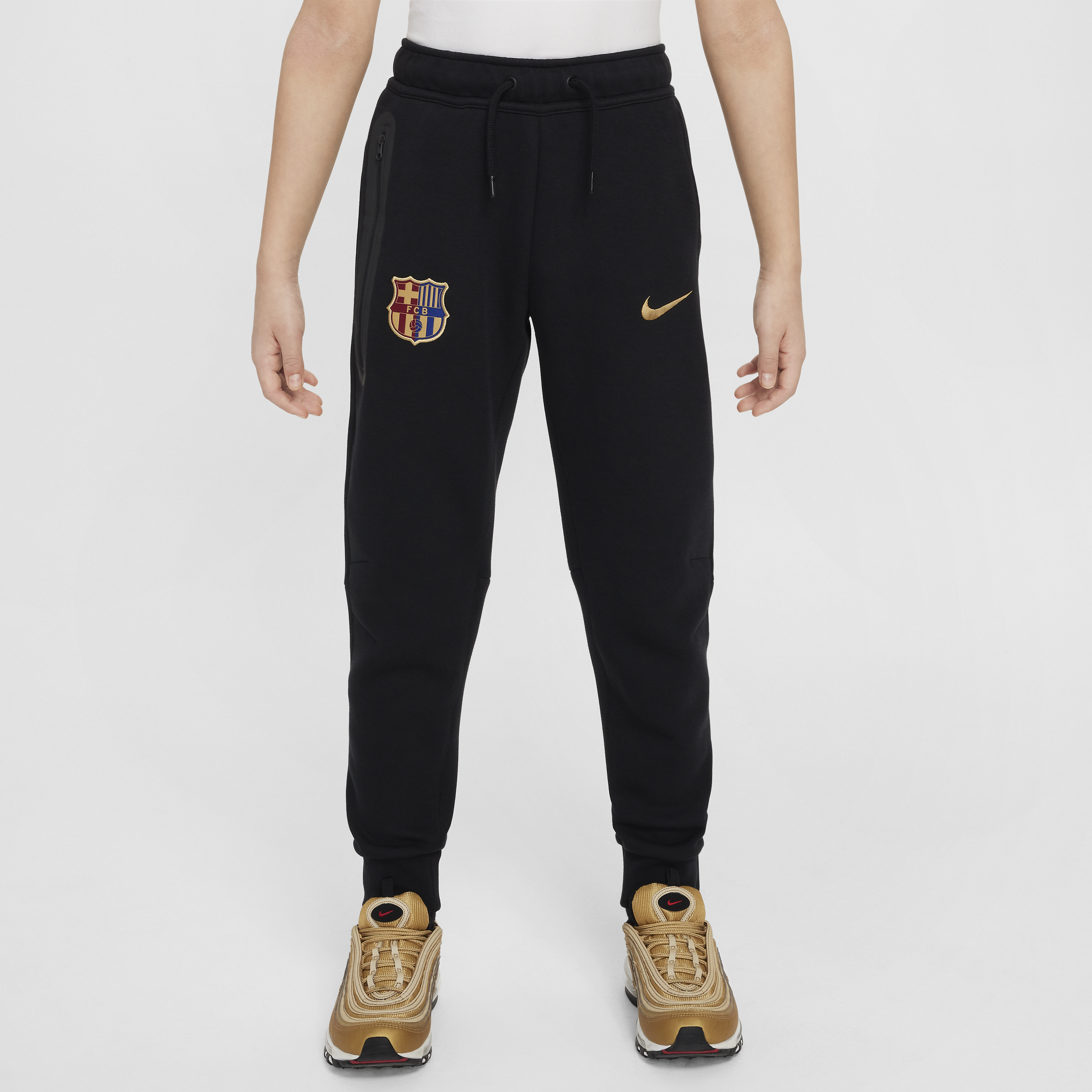 Nike FC Barcelona Tech Fleece  voetbalbroek voor jongens - Zwart