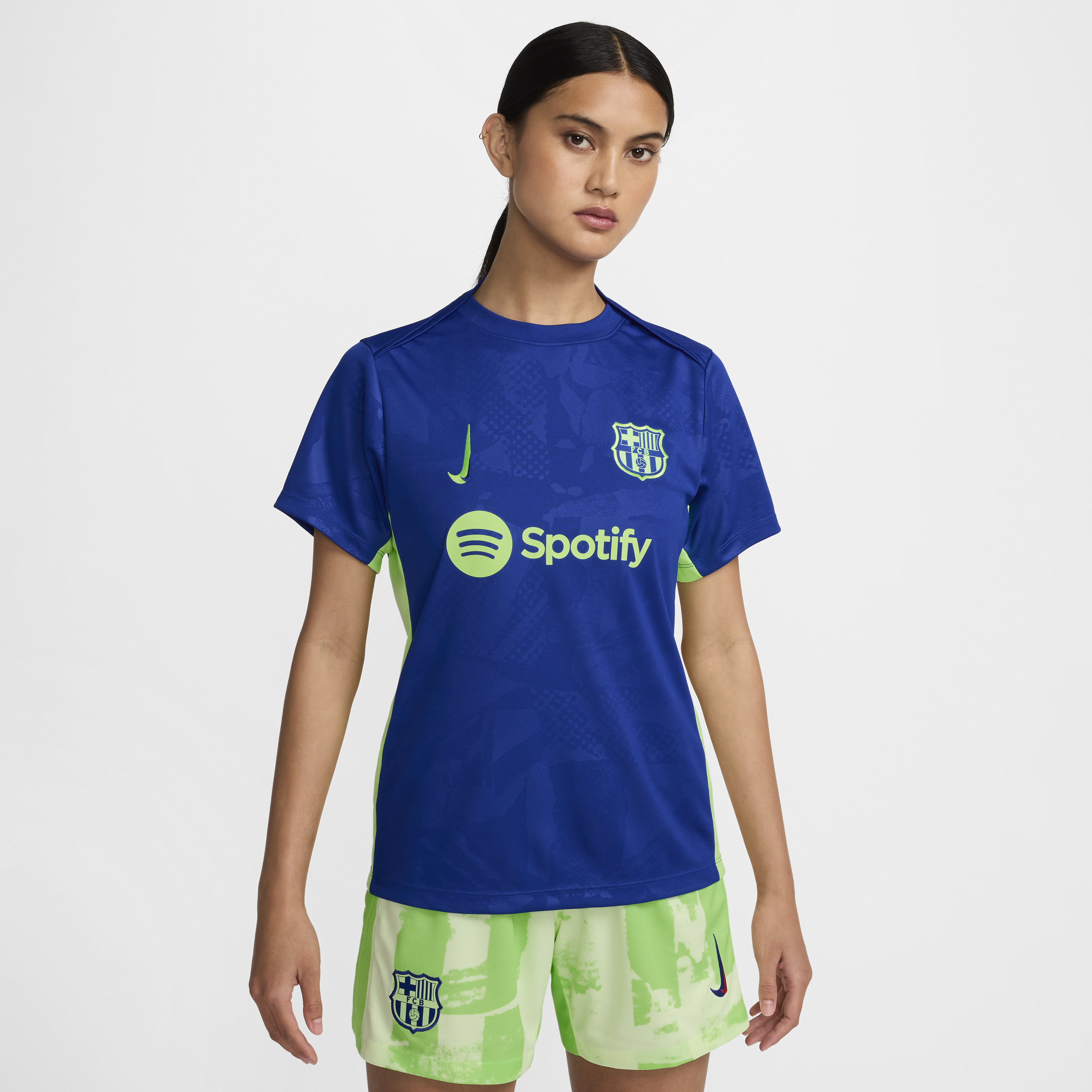 Nike FC Barcelona Academy Pro Derde  Dri-FIT warming-uptop voor dames - Blauw