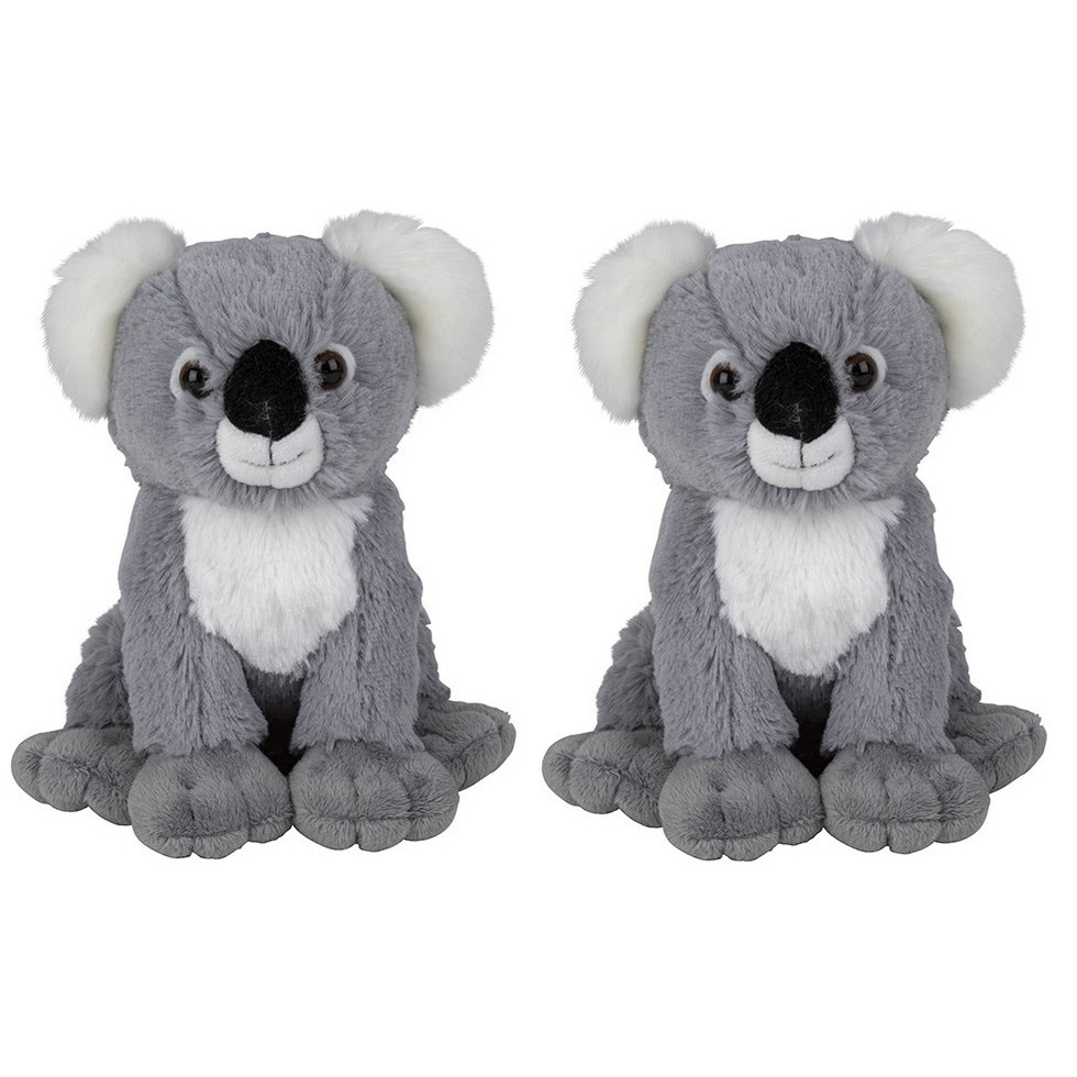 Nature Planet Multipak van 2x stuks pluche knuffels koala van 19 cm -