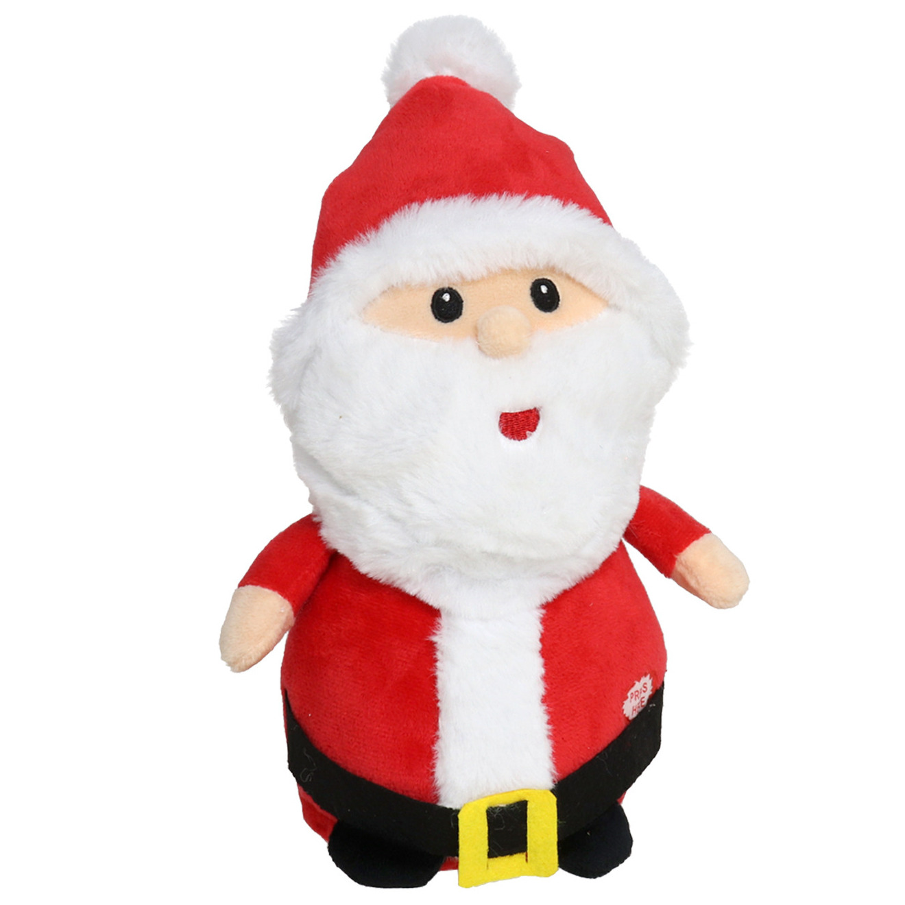 Gerimport Kerstman knuffel - met muziek - 25 cm - pluche - kerstfiguur/kerstpop -