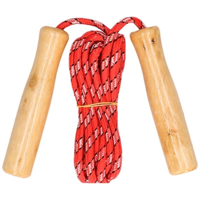 Benson Rood springtouw met houten handvatten 236 cm - Buitenspeelgoed -