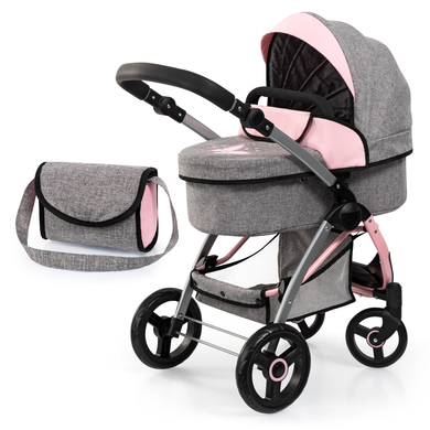 Bayer Design City Max combi poppenwagen, grijs/roze