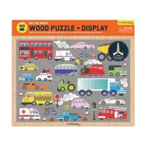 Mudpuppy On The Move 100 Piece Wood Puzzle + Display -   (ISBN: 9780735372702)