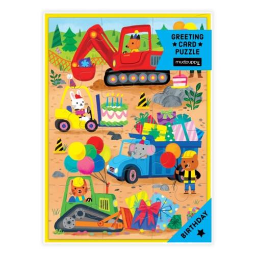 Mudpuppy Construction Site Birthday Greeting Card Puzzle -   (ISBN: 9780735383951)