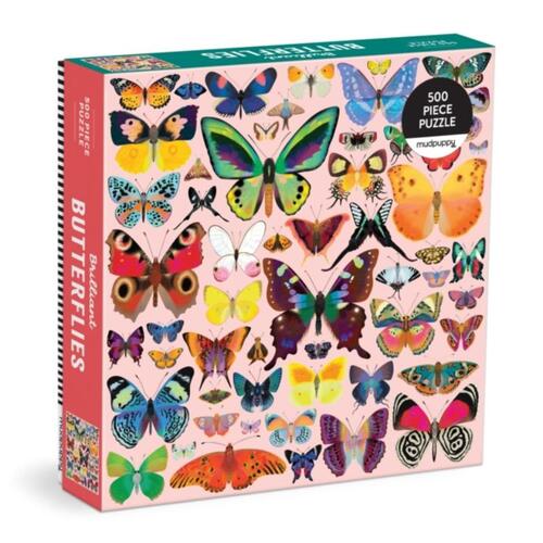 Mudpuppy Brilliant Butterflies 500 Piece Family Puzzle -   (ISBN: 9780735385252)